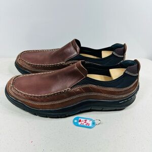 Clarks Brown Leather Slip On Shoes Loafers Men size 10,5